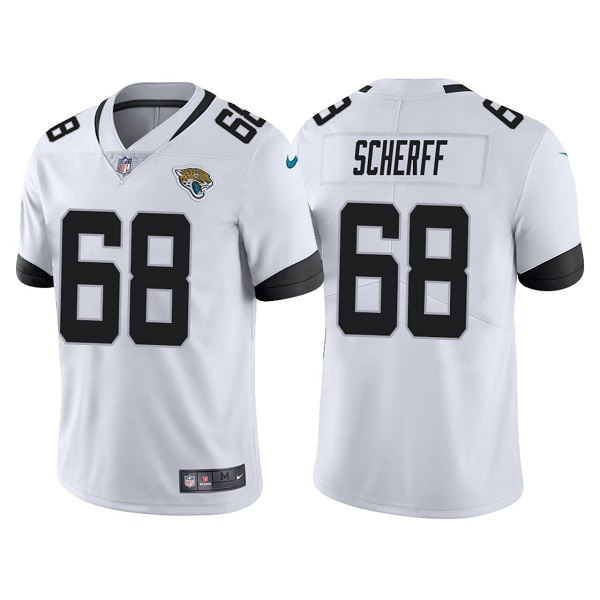 Men's Jacksonville Jaguars #68 Brandon Scherff White Vapor Untouchable Limited Stitched Jersey Men's Jacksonville Jaguars #68 Brandon Scherff White Vapor Untouchable Limited Stitched Jersey